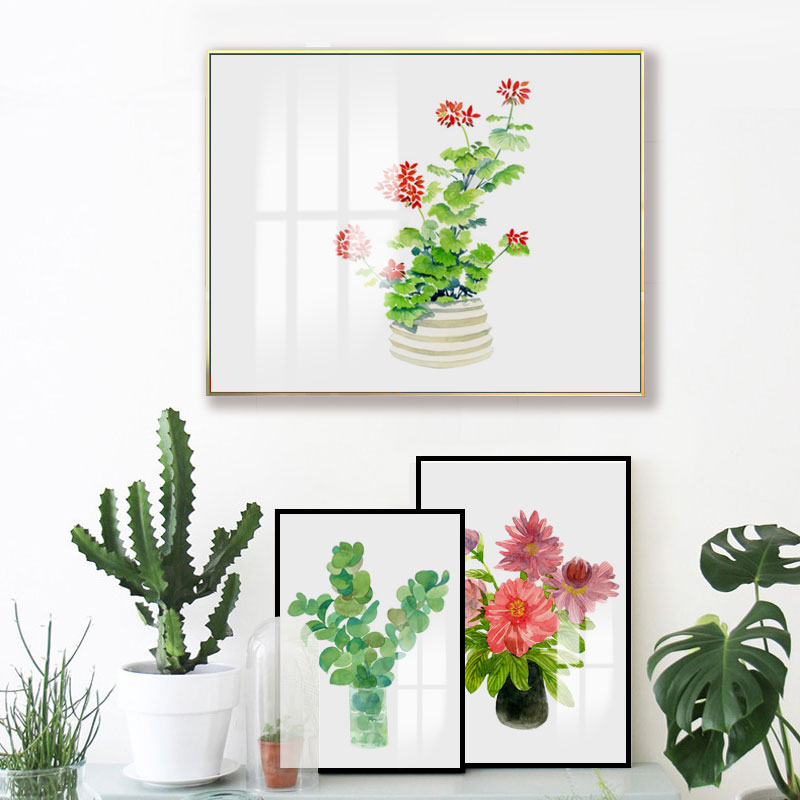 现货北欧绿植电表l箱装饰画免打孔电闸遮挡强弱配电箱组合北欧餐