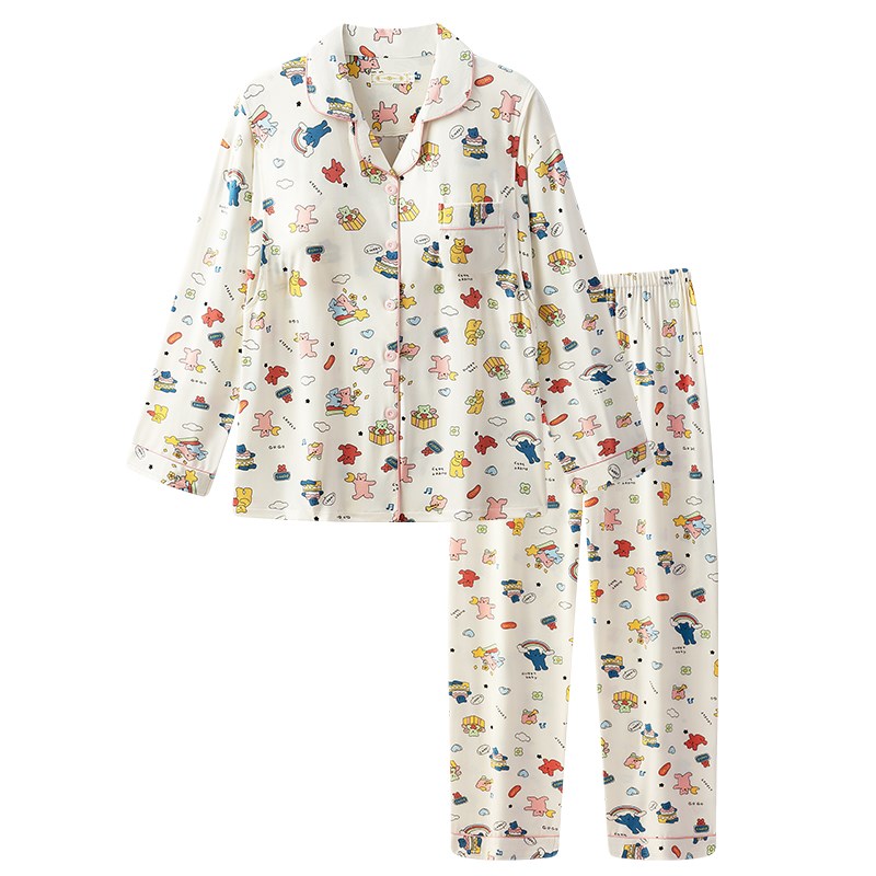 带胸垫月子服夏季薄款产后哺乳睡衣孕妇春秋季纯棉产妇9月份7住院