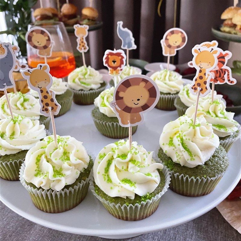 速发24pcs Safari Jungle Party Animal Cupcake Toppers Picks 节庆用品/礼品 节日装扮用品 原图主图