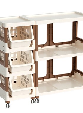 落地多层厨房置物l架微波炉收纳架多功能蔬菜收纳筐储物架简易货