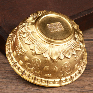 黄铜聚宝盆纯铜小碗金色招财聚财风水摆件家居办公桌面工艺品摆件