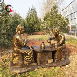 酿酒流程摆件民俗文化古代传统手艺人物户外园林玻璃钢铸铜雕塑像