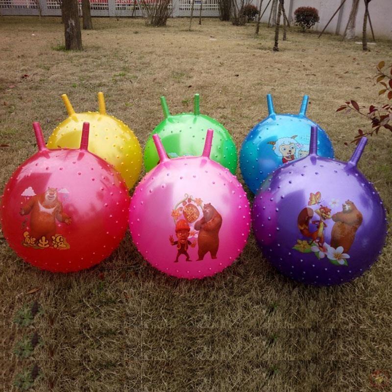 工厂销小学生超大跳跳球羊角球大号幼儿园感O觉统合训练充气大球
