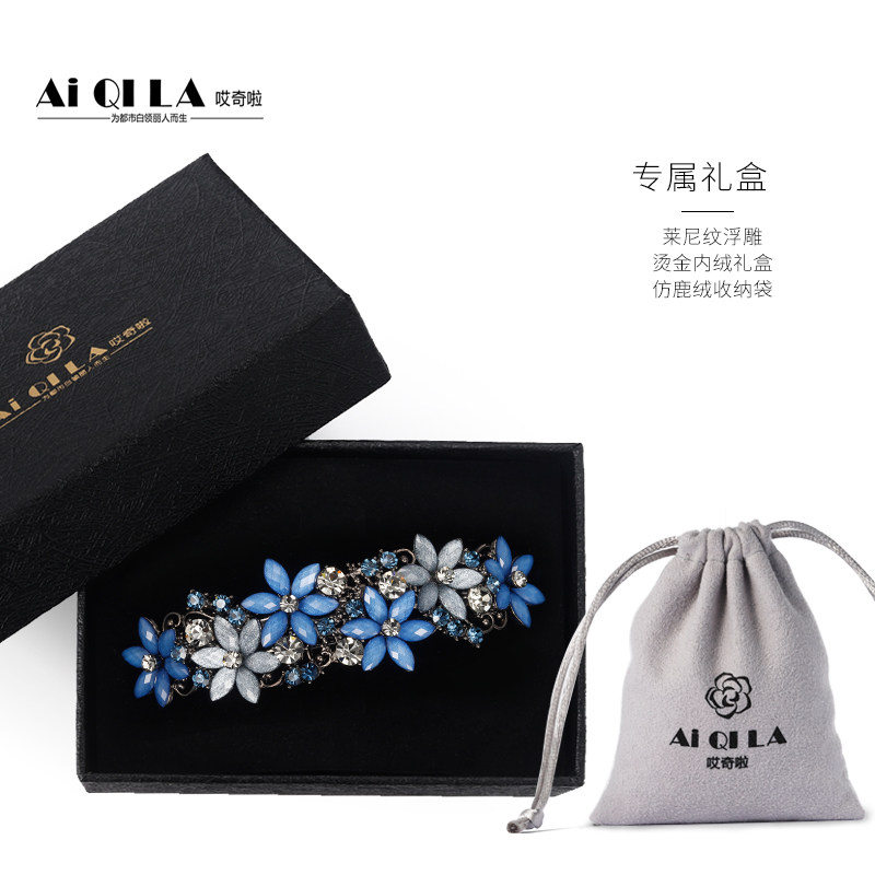 简约顶夹一字弹簧发卡妈妈优雅女夹子中年发夹大号后脑勺头饰