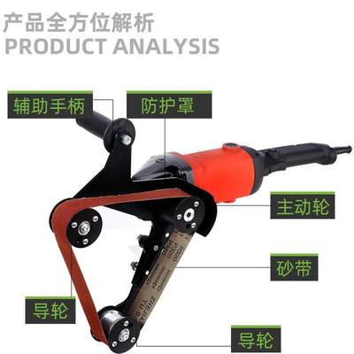 速发不锈钢圆管拉丝机抛光机砂带机打磨机角磨机变砂带机砂带机头