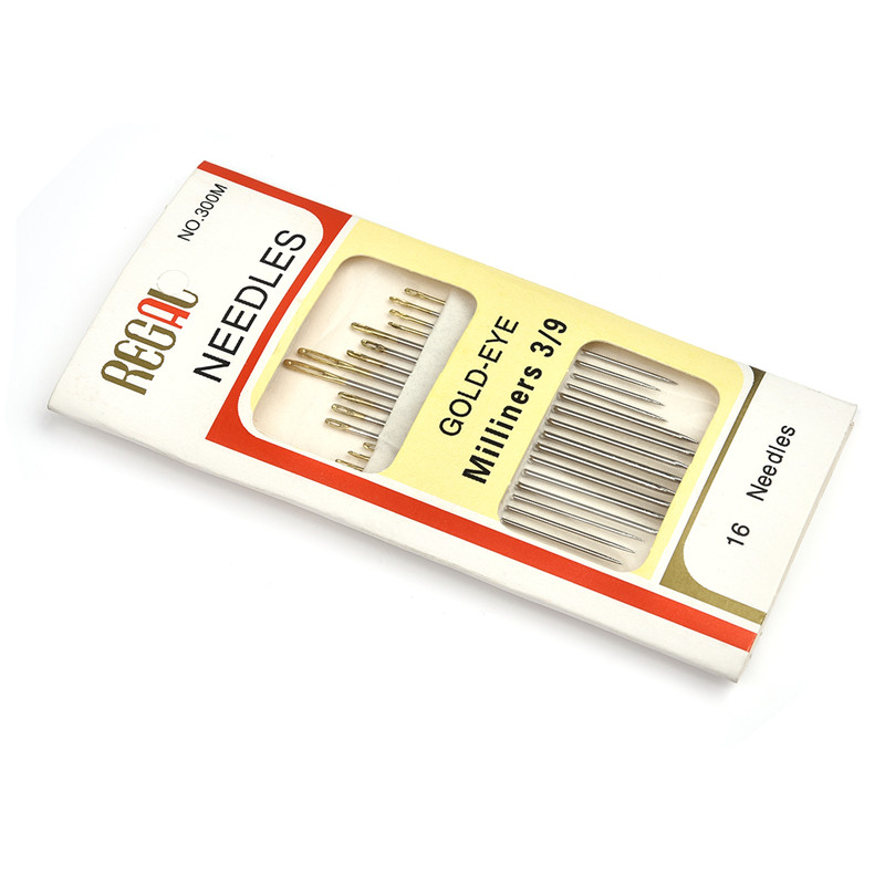 网红16pcs/Bag Tail Gold Plated Hand Sewing Needles Large Eye