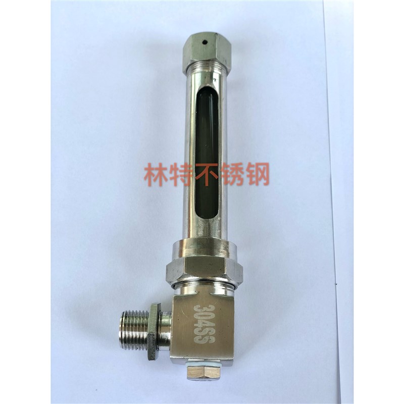 304型锈钢L型596简易玻璃管液位4计单接口分外螺不纹小水位计油位