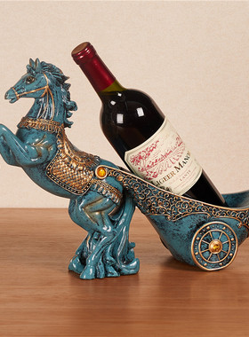 美式装饰品家居客厅酒柜红v酒架欧式复古电视柜时尚工艺品马摆件