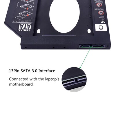 CHIPAL Plastic 2nd Second HDD Caddy 9.5mm SATA 3.0 for 2.5''