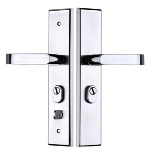 防盗门把手304不锈钢门锁通用型面板加厚老式锁大门拉手木门手柄