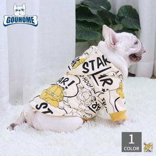 胖狗衣服春季新品巴哥犬斗牛犬服装法斗卫衣带帽子开衫保暖卡通