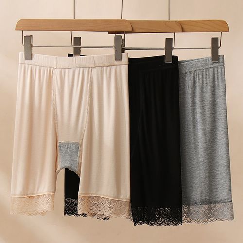 大码二合一安全裤女200斤加肥加大5分裤加档免穿内裤螺纹棉保险裤