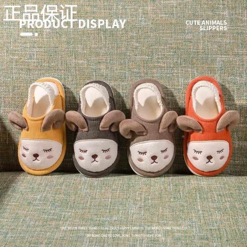 新品儿童女宝拖鞋布宝春秋冬男宝男孩女孩防滑棉拖U一岁幼儿室内