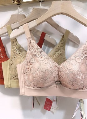 古妃28403内衣女小胸聚拢中厚杯无钢圈调整型收副乳蕾丝文胸罩