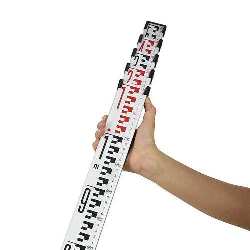 加厚塔尺水准仪5米伸缩5m尺双色双面刻度清晰伸缩标尺测量