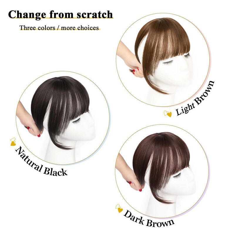 Dark Brown/Black Synthetic Hair Fringe Clip Bangs Clip In Ha