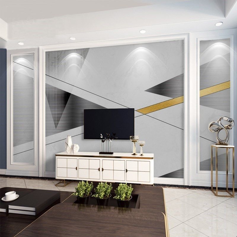 布景艺术贴画墙画店铺电视背景墙壁纸自粘几何图案酒店客厅宾馆