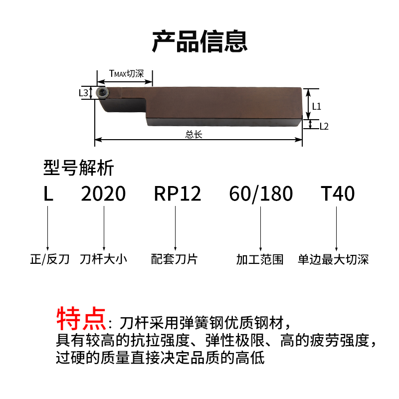 推荐端面大切深数控外圆刀杆圆弧20方/25方车刀刃具刀具RC/RP圆形