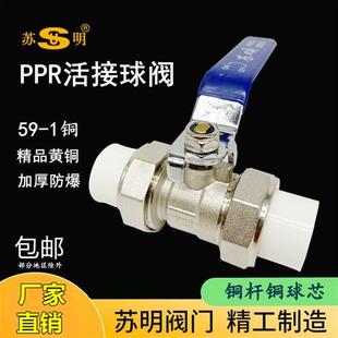 PPR双2d接铜球阀家用6pr20253活V热熔阀门4分p分水管阀门