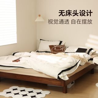 无床头实木床不占空间小户型1米2的床主次卧单人床1米5的床加床垫