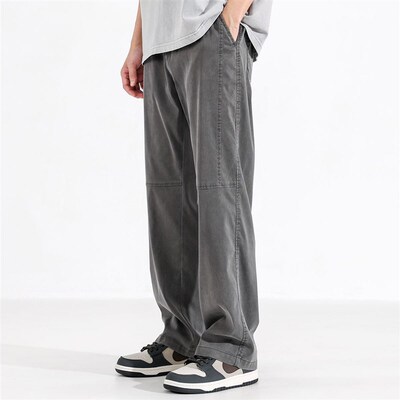 Home Daily 满屏都是腿!!酷帅~夏季轻薄凉感水洗做旧直筒长裤男