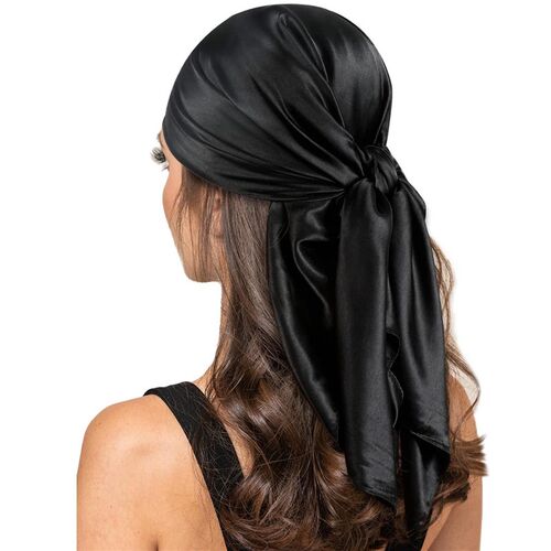 小众高货90*90cm Solid Color Satin Square Scarf Fashion Beach