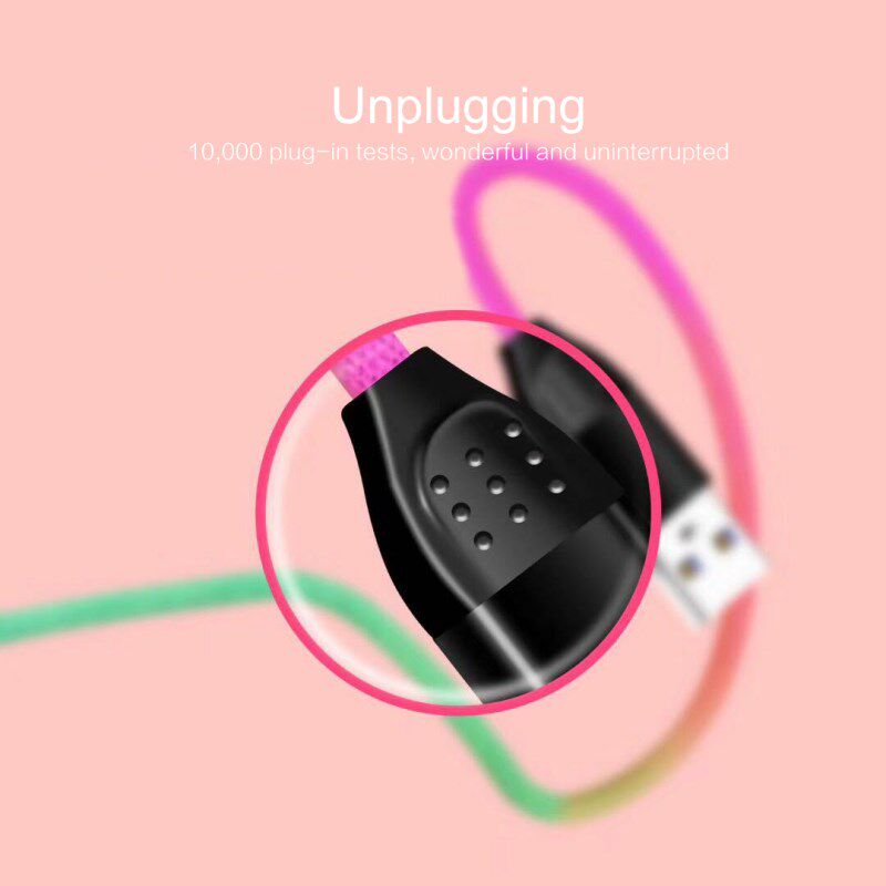Nylon Rainbow Braided  Micro USB Cable Data Sync Charger Cab