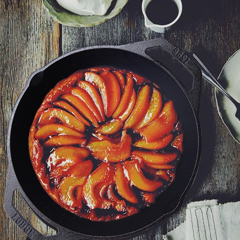 美L洛极无涂层不粘纯铸铁煎炒锅双E耳平底锅新L8L L10L