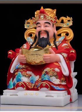 12/16/19寸家用红衣财神爷佛像招财进宝圣丰造像店铺开业礼品摆件