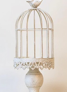 美式鸟笼装饰摆件复古创意北欧电视柜铁艺家居桌面装饰品工艺品