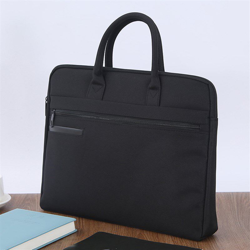 定制加宽加厚公文包帆布手提文件袋拉链a4多层大容量牛.丁布人大