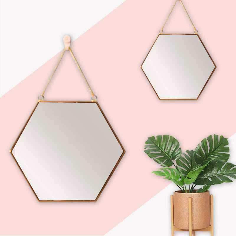 速发Hotel light luxury bathroom mirror wall hanging round mi