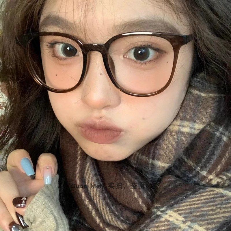 素颜早八眼睛冷茶色近视眼镜女可配度数级感超轻框架大脸显新品,ZIPPO/瑞士军刀/眼镜,防蓝光镜,淘宝优惠券,粉丝福利购,淘宝优惠卷