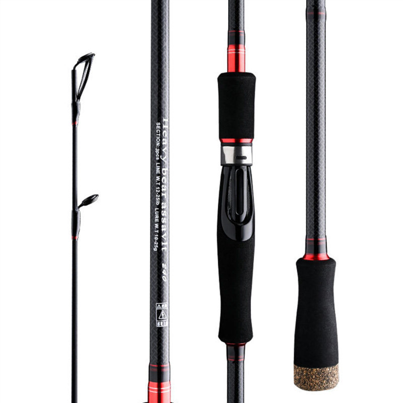 三节路亚竿3米并继插节路亚杆M调短节便携路亚鲈鱼竿U翘嘴竿2.7米