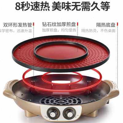 烤肉火锅烧烤一体锅烤涮家用可拆洗电烤炉不粘无烟V韩式烤盘多功