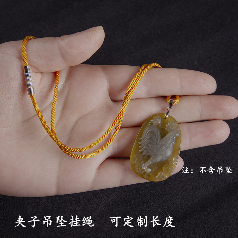 工厂销简约红g黑项链配绳翡翠玉佩黄金蜜蜡玉佛挂绳宝宝男女挂件