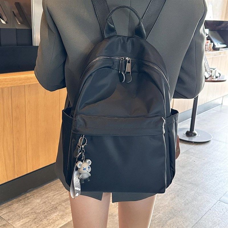 牛津布双肩包女2025新款时尚大容量书包女士休闲帆布背包旅游轻便