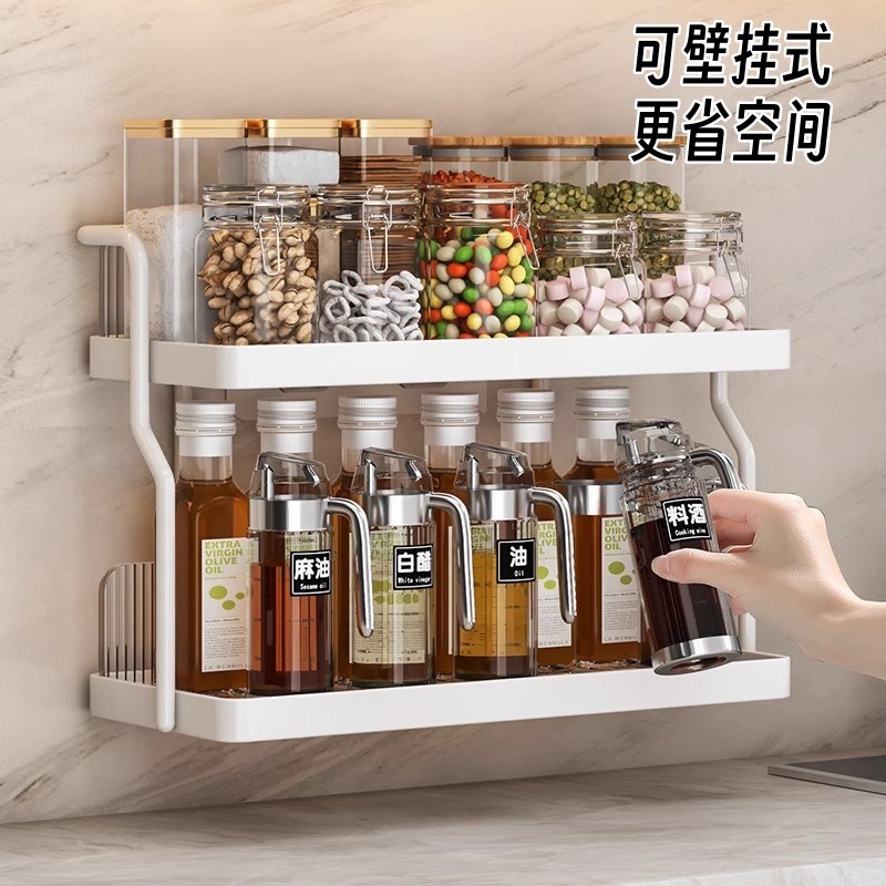 现货厨房杯子收纳置物架桌面调料品调味料双层茶杯茶具收纳架沥水