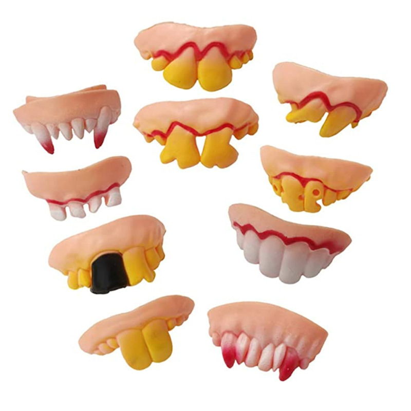 网红Halloween Funny Fake Teeth Vampire Teeth Zombie Front Te