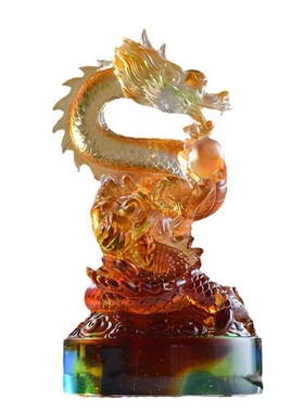 琉璃龙吟九霄龙年吉祥物纪念品家居饰品本命年商务礼品龙雕塑摆件
