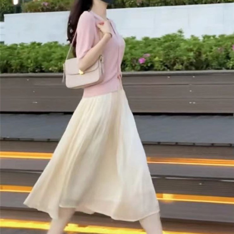 工厂销纱裙女半i身裙2023夏季新款百褶伞裙大码中长款超仙女琉璃