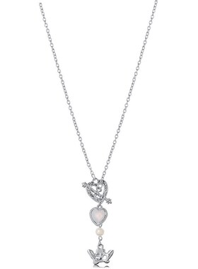 小众高货Ot clasp clavicle chain Love Pendant Necklace
