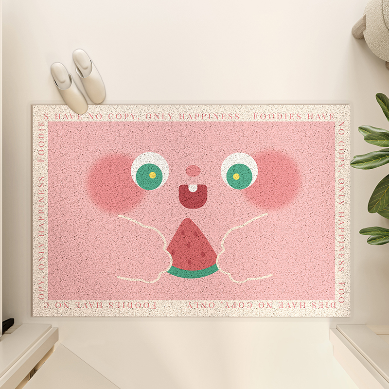 卡通入户地垫家用室内外客厅玄关防滑踩J脚垫进门门口蹭土丝圈门