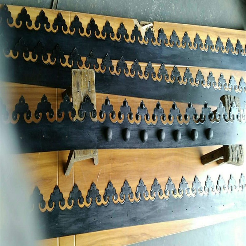 仿古大门装饰如意花条铁条压条铜条云字头大门铜配件泡钉兽头门环