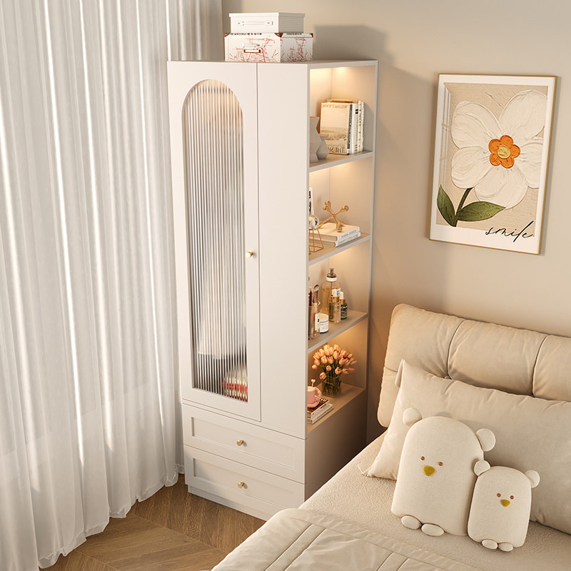 奶油风小户型衣柜卧室家用衣橱床头柜衣帽架落地式儿童床边收纳柜,住宅家具,独立衣柜,淘宝优惠券,粉丝福利购,淘宝优惠卷