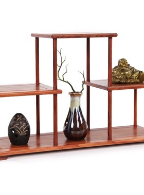 红檀摆件架紫砂茶壶架子茶具架小博古架多宝阁置物架实木质展示架
