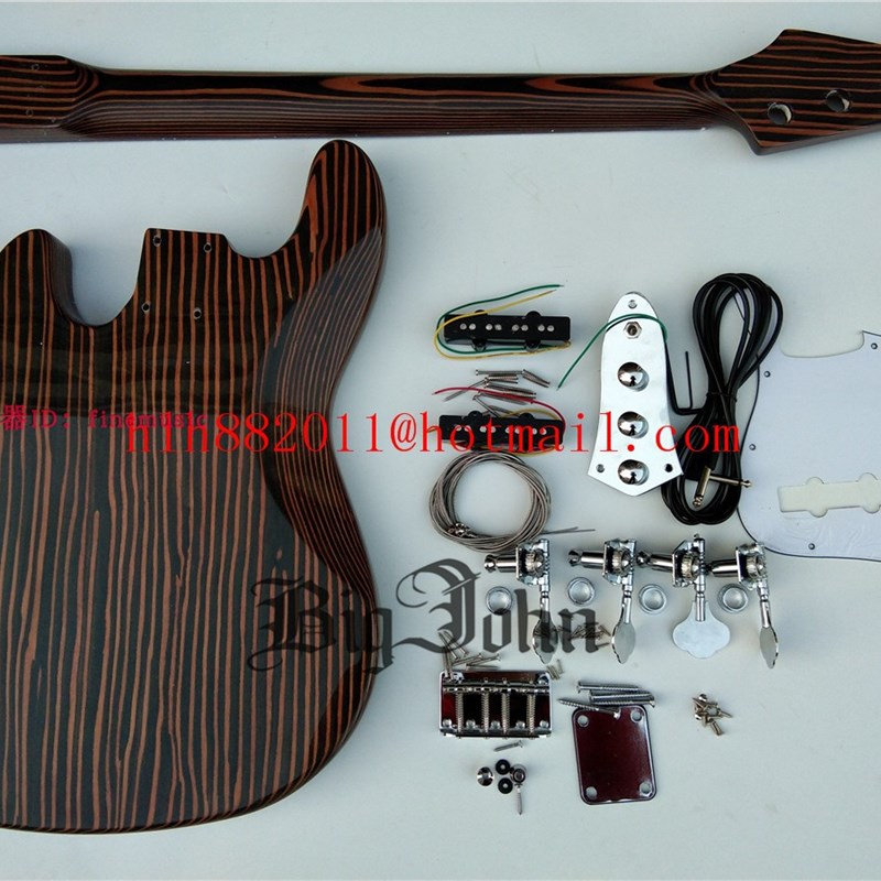 速发4 Strings Electric Bass Guitar斑马木电贝斯Diy Kits 429