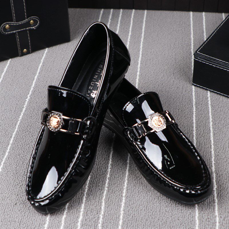 2021夏季新款漆皮豆豆鞋男百搭懒人鞋潮流亮面个性亮皮英伦休闲鞋,流行男鞋,乐福鞋（豆豆鞋）,淘宝优惠券,粉丝福利购,淘宝优惠卷