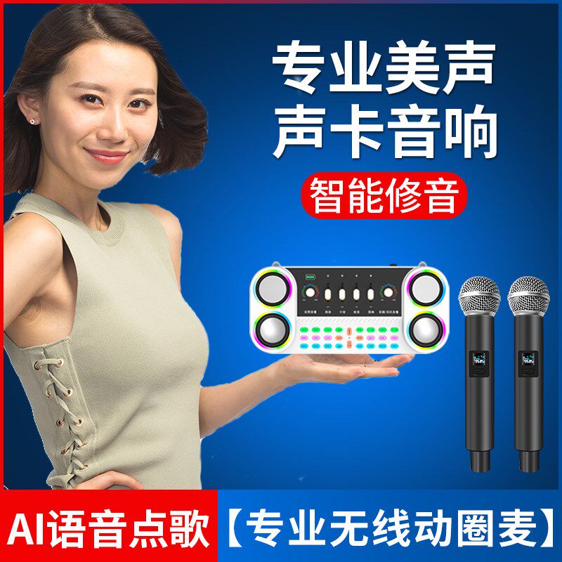 卡拉ok音响一体机户外便携式声卡ktv直播专用户外表演家庭用k唱歌