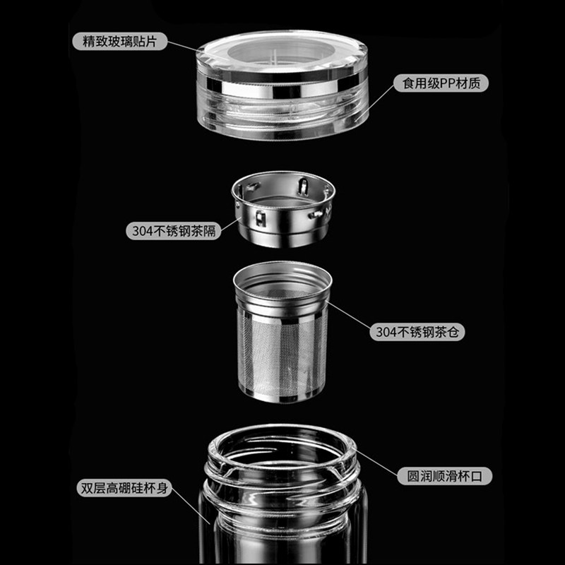 双层水晶玻璃杯男女士透明泡茶水杯定制刻字礼品杯子印字logo,餐饮具,玻璃杯,淘宝优惠券,粉丝福利购,淘宝优惠卷